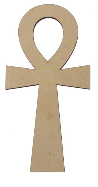 Wooden Laser Cut Wall Hanging: Ankh Cross, Unfinished (12427)