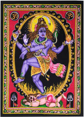 Cotton Wall Poster Shiva Mahadev: Spiritual Hanging Unframed Sheet, Multicolor (20086)
