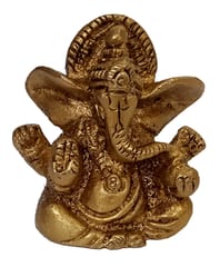 Brass Statue Ganesha Ganapati Vinayak: Small Elegant Idol (12434)