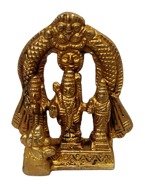 Brass Statue Ram Darbaar: Rama, Sita, Lakshman, Hanuman (11429A)