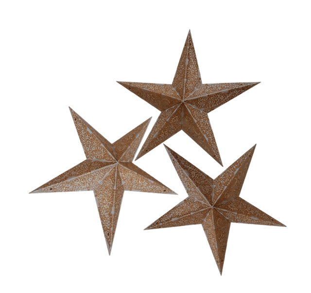 Paper Stars Set Of 3: Hanging Paper Lanterns for Christmas, New Year Celebration Or Any Party Decoration (chst10)