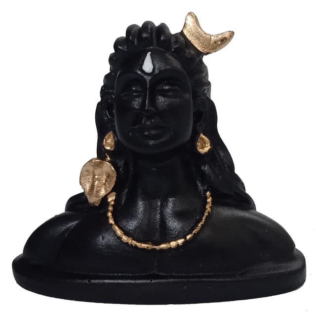 Resin Idol Adiyogi Shiva Shankara: Home Temple Or Car Dashboard Statue (12491)