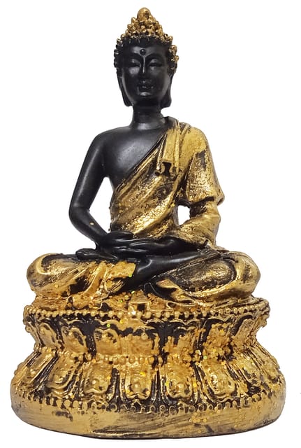 Resin Idol Buddha In Dhyana Mudra: Meditating Posture Statue (12499)