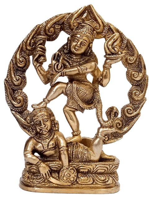 Brass Idol Dancing Shiva Nataraja: Rare Design Collectible Statue For Home Temple (12507)