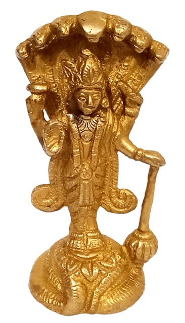 Brass Statue Lord Vishnu: Hindu God Idol Sculpture Home Temple Decor Gift (11189)
