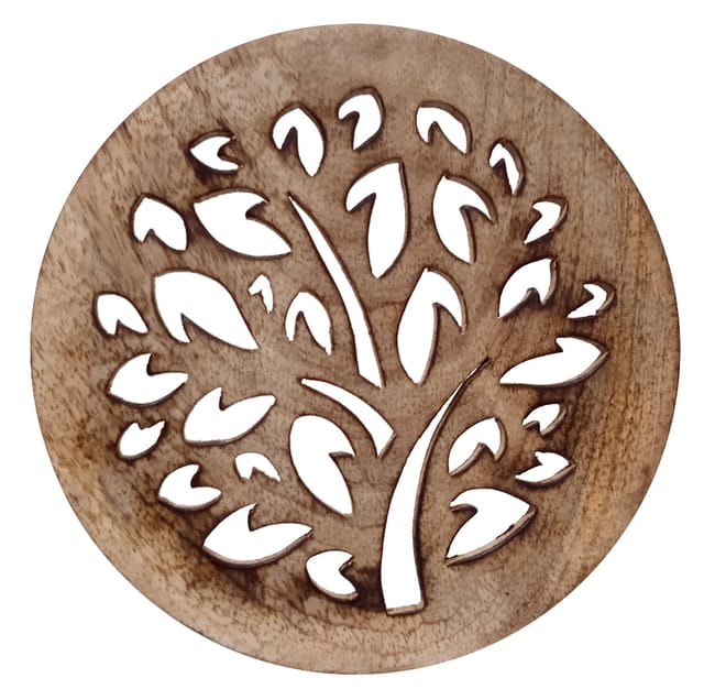 Wooden Trivet 'Leafy Tree': Coaster Hot Pad Mat Or Wall Hanging (12526)