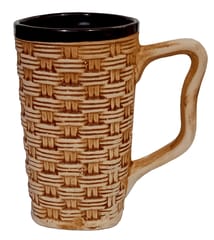 Ceramic Mug: Mesh Design Matte Finish Tall Cup For Beer, Tea Or Coffee (10055C)