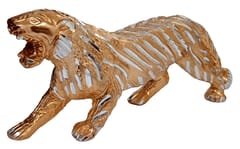 Metal Figurine Prowling Tiger: Decorative Wildlife Showpiece (12569)