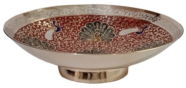 Metal Bowl Serving Plate: For Dry Fruits, Sweets Or Candies Or Decor Piece (12571A)