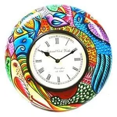 Painted wooden clock "Birds" clock25