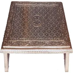 Kandrai Work Wooden Low Table "Silver Shimmer"