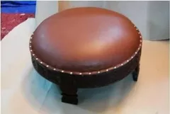 Leather Upholstered Chakki With Channeling