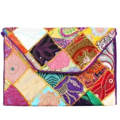 Women Festive Multicolor Cotton Clutch (bag06a)