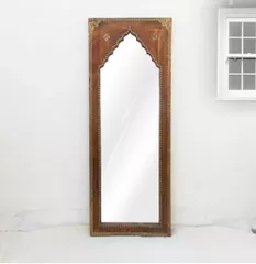 Brass- Natural Polish Mehrab Mirror Frame