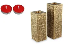 Diwali gift Hamper: Brass Candle Holder, Diya Set of  2 dh5a