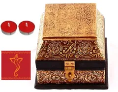 Diwali gift Hamper: Decorative Box, Greeting Card and Diya Set of  2 dh6g
