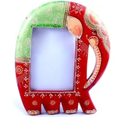 Elephant photo frame "Red & Green"  pfele