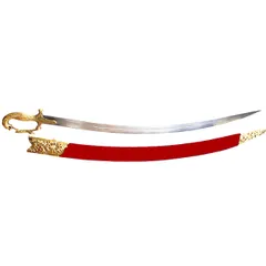 Royal India Decorative Sword with Iron Blade & Rich Red Velvet Scabbard (a30)