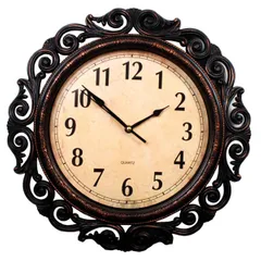Analog Wall clock with carved borders 15 inch (clock94a)