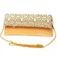 Traditional Indian Women's Clutch Golden (purse12c)