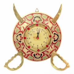 Dhal Talwar Wall clock, Indian gift ideas (10173)