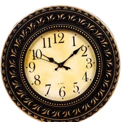 Wall Clock in Antique Metal Finish and Vintage-feel Dial: Made of Poly-fibre with 12 inches diameter (10226)