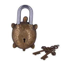Tortoise Shaped antique Handcrafted brass padLock for Security (10278)