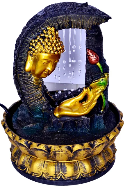 FengShui Buddha Water fountain with trickling rain effect for home décor (10435)