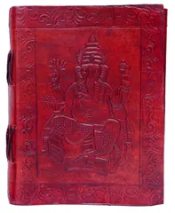 Leather Diary with Naturally Trated Paper with Ganpati statue (10444)