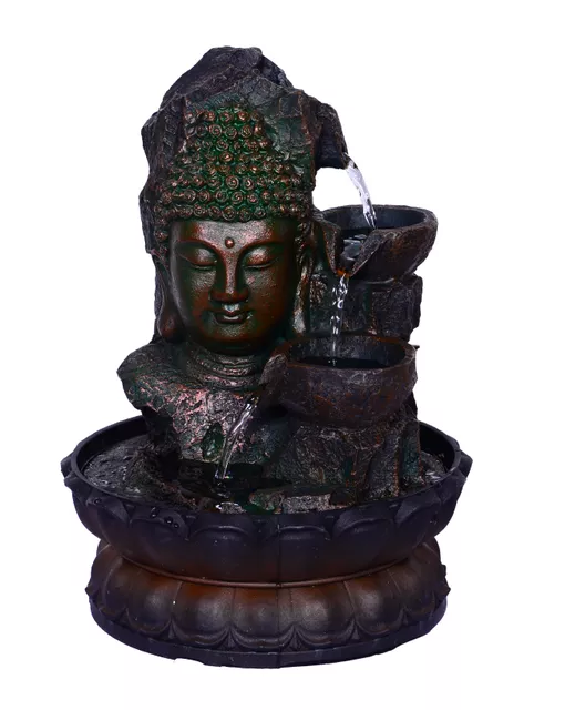 Feng Shui Buddha Water fountain for home décor, Compact, Light weight, portable for table tops (10462)