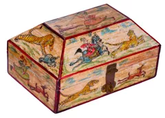 Wooden Bone Covered Painted Box for storing jewelery (10489)