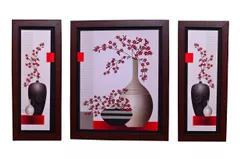 Flower Painting 'Pristine Beauty' Set of 3  (10542)