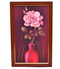 Flower Painting 'Ravishing Rose' From Fascinating Flora Collection: High Quality HD Print In Classy Textured Frames (10546)