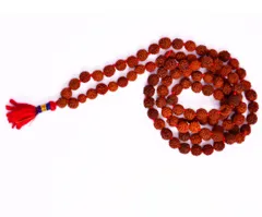 Rudraksha Mala For All Rashis: 5 Mukhi Rudraksh 108 + 1 Beads of 7 mm size, 70 cm long (30043)