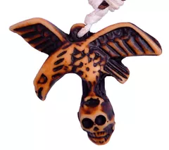 Necklace Chain "Wild Dangers": Unique Eagle-On-A-Skull Pendant (30049)