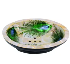 Peacock Design Premium Mother of Pearl Soap Dish (10711)