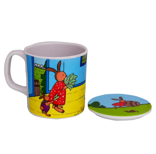Children's Mug With Lid Cover: For Kids In High Quality Plastic Cute Dinosaurs (10723c)