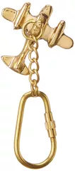 Key Chain/Ring/Hook Shaped As Aeroplane: Sculpted In Solid Brass Metal; Unique Gift Idea (10733)
