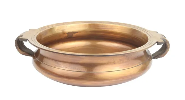 Pure Brass Big Sized Heavy Urli Bowl Pot for keeping water & flowers 18 inch Brass Traditional bowl, vessel for floating flowers (10803)