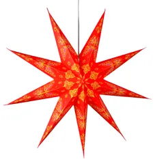 9 Pointed Star Made of Handmade Paper used as Hanging Lantern for Christmas, New Year, Birthday Party Decoration,60 cms (chst06)