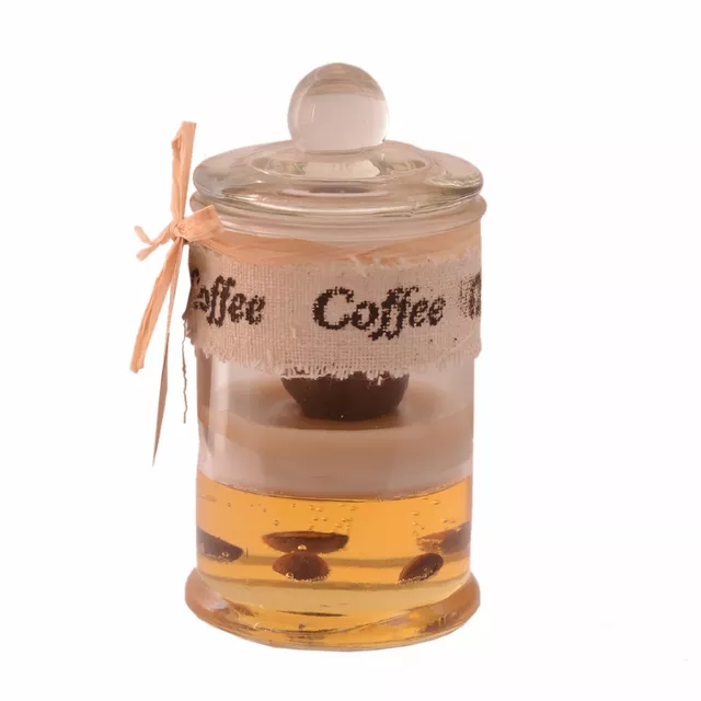 Coffee Scented Candle: 1 Wax Candle placed in a deisgner glass jar for Diwali / Deepawali/ Birthday (10974)