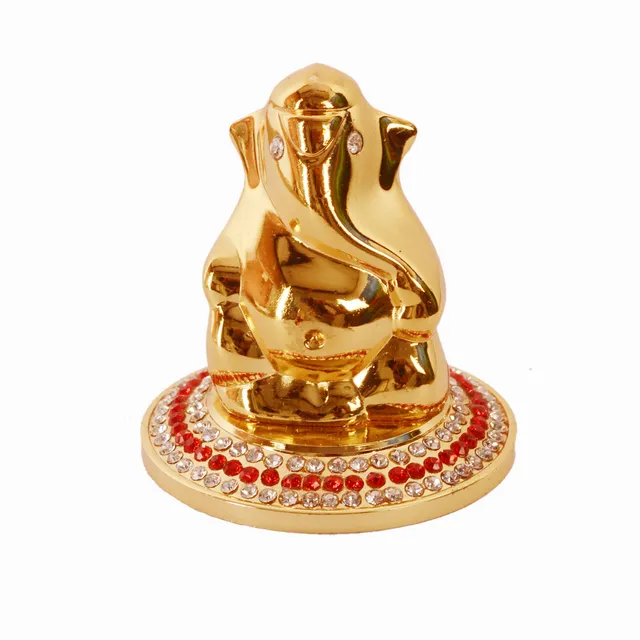 Lord Ganapati (Hindu Religious God) Idol for Table Top, Home Temple, Car Dashboard Statue (10987)
