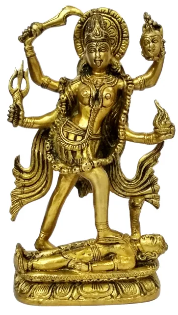 Brass Statue Idol Supreme Goddess Ma Kali Mahakali For Home Temple Mandir (10805)