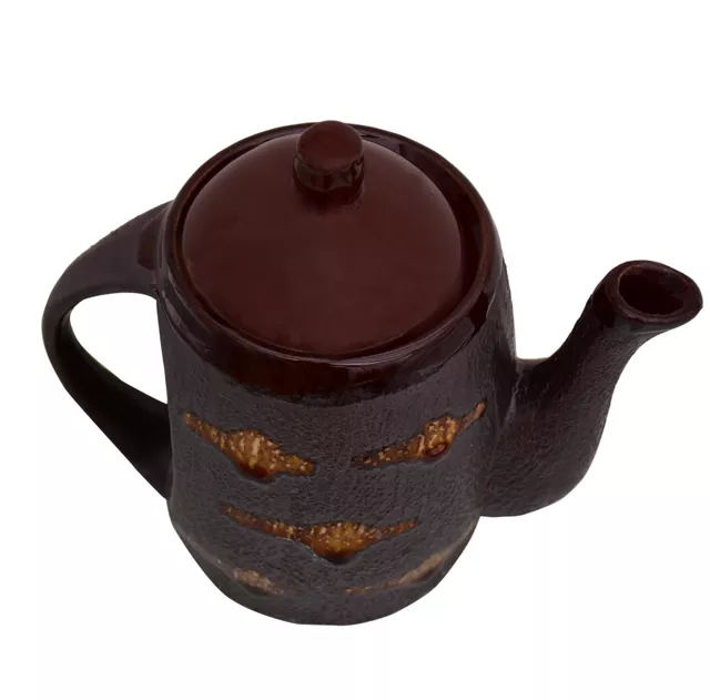 Ceramic Kettle In Rustic Studio Blue Pottery: Artisan Handmade Glazed Tea/Coffee Pot; Memorable Gift (10755)
