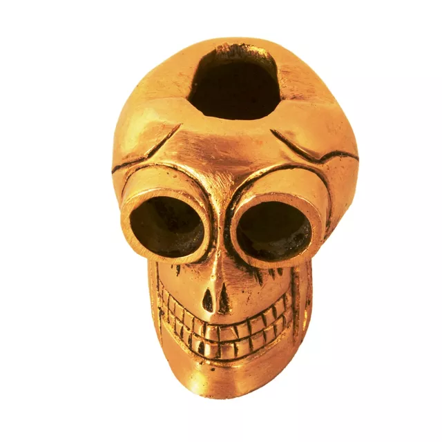 Brass Ashtray 'Devil's Advocate': Funky Vintage Skull Shaped Ash Tray For Cigarette Smokers (11140)
