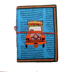 Handmade Paper Journal 'Around The World': Vintage Diary Notebook With Thread Closure (11161)