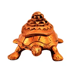 Brass Tortoise/Turtle Kumkum Box: Mount Meru On Top & Magic Numbers Lo Shu Square Nine Halls Diagram Underneath; Feng Shui Vaastu Good Luck Charm Gift (11190)