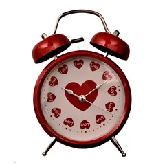 Alarm Clock 'Loving Hearts' With Ringing Bell: Portable Size For Home (11208)