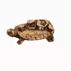 Rare Miniature Metallic Statue Tortoise/Turtle With Lord Buddha (11248)