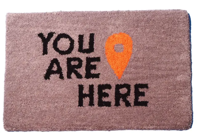 Handwoven Doormat 'You Are Here': Thick, Soft, Non-skid Floor Carpet Rug (11310a)